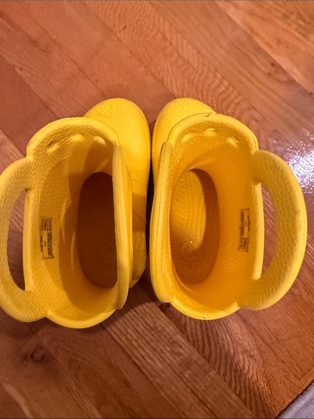 CROCS Kids Bright Yellow Handle Rain Boots C11